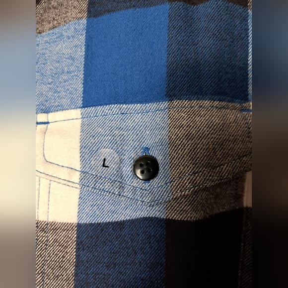 NWT American Eagle Outfitters Men's Flannel Plaid Blue Shirt Sz Large - Picture 4 of 11